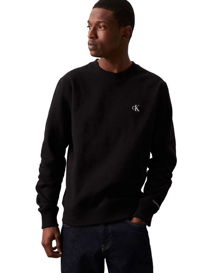 Calvin Klein Sweatshirt Logo Printed Men _ Black