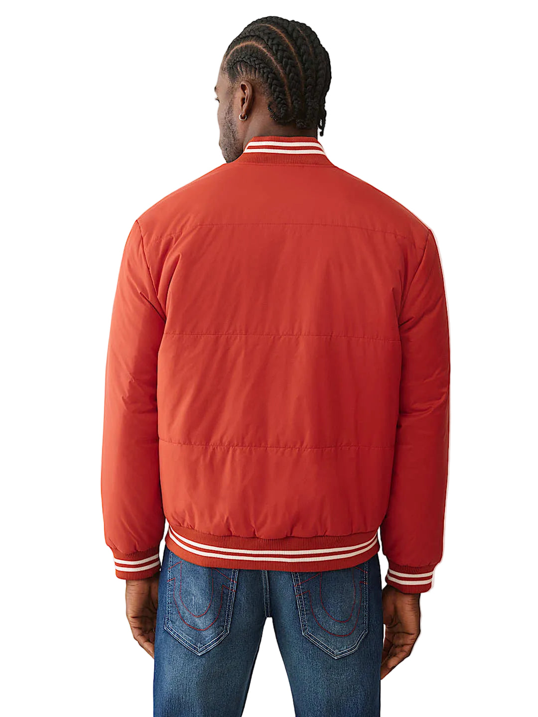 True Religion two-tone zip pufferMen jacket _Vermilion