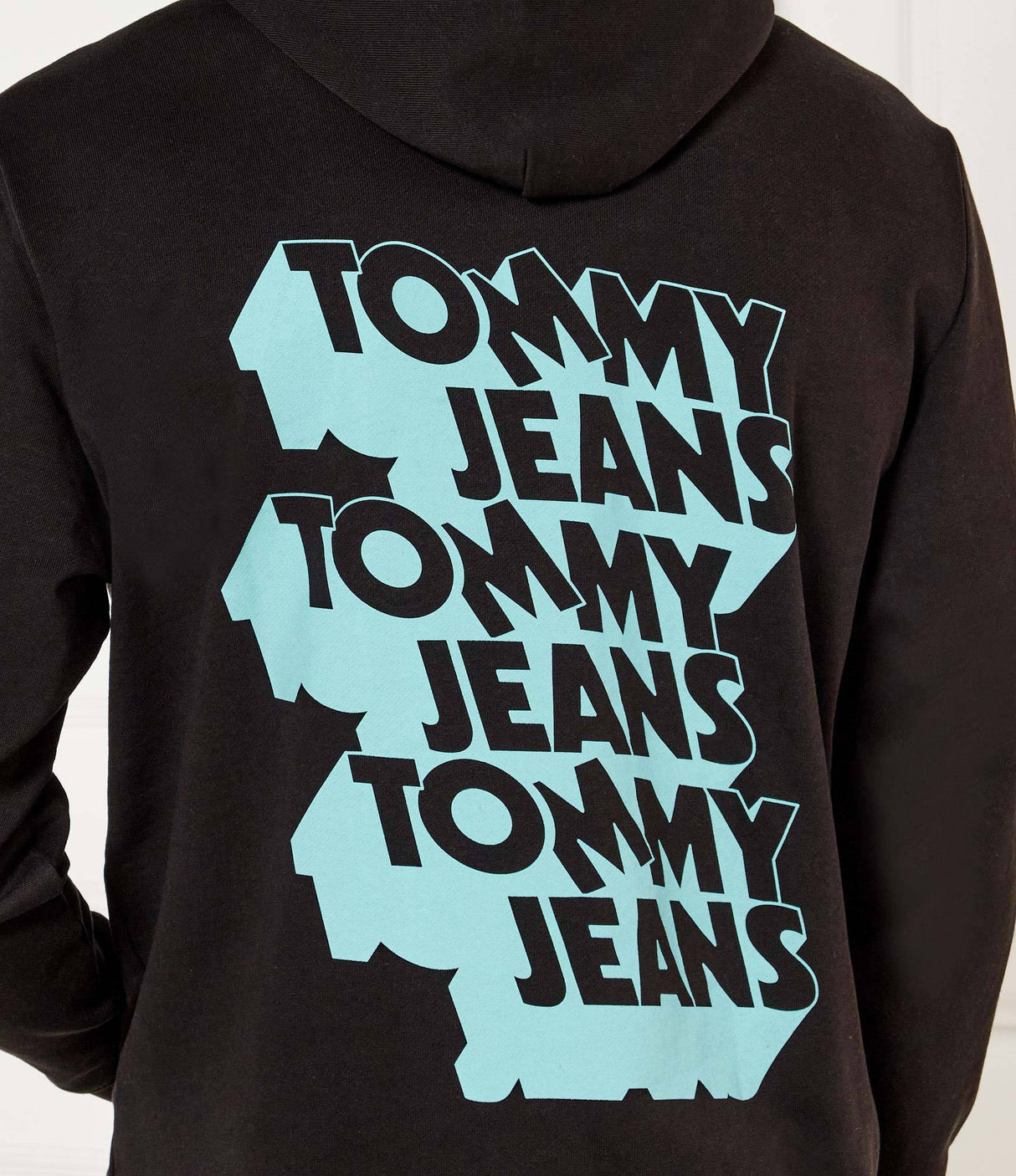 Tommy Jeans Stack Logo Back Graphic Hoodie Men Black (BH)
