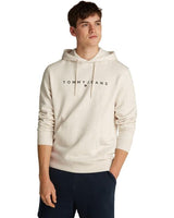 Tommy Jeans Men’s Beige Linear Logo Hoodie