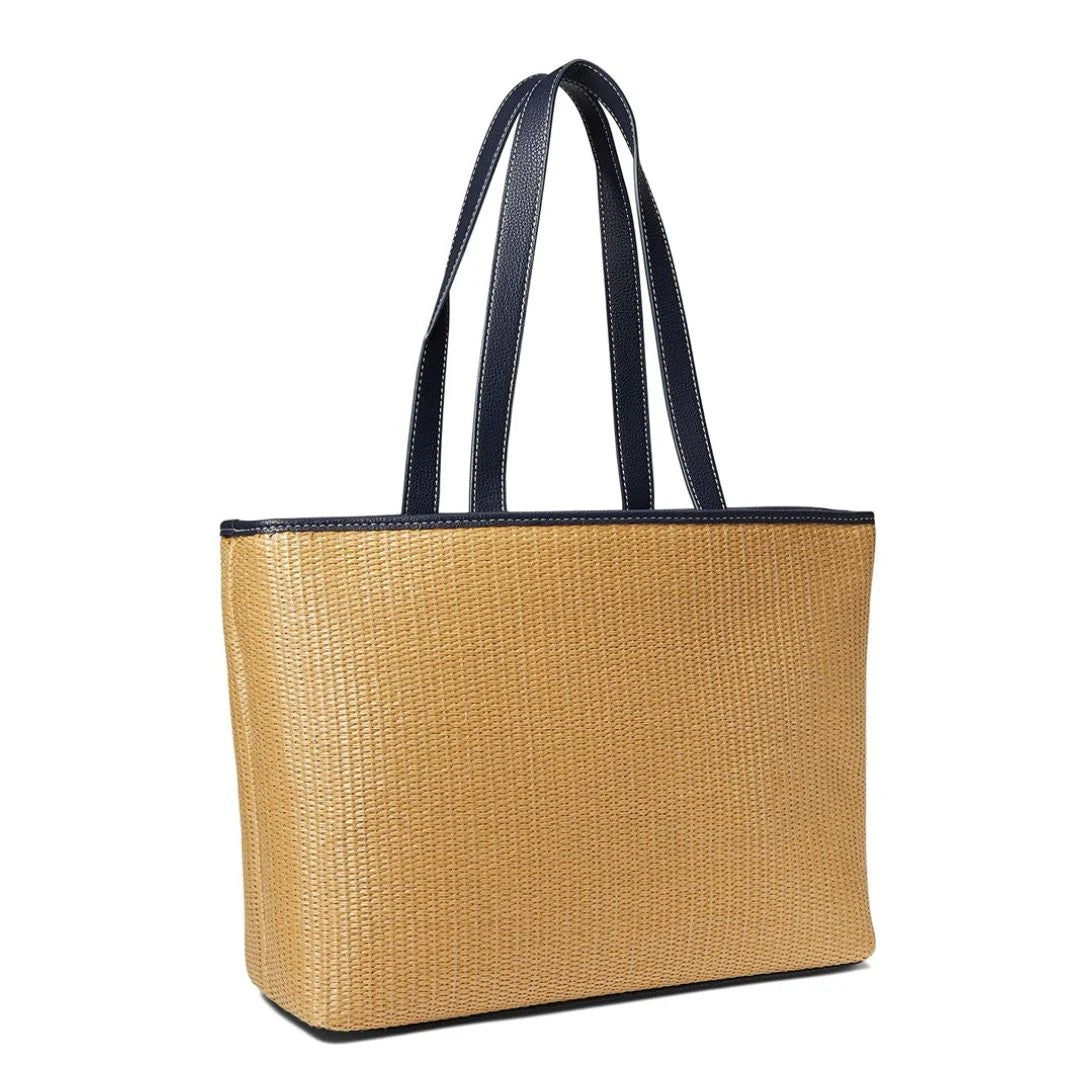 TOMMY HILFIGER Keaton Ii Straw Tote Bag In Tommy _ Navy