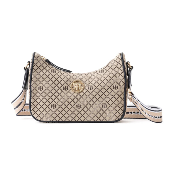 Tommy Hilfiger Riley All Over Monogram Baguette Bag - BEG