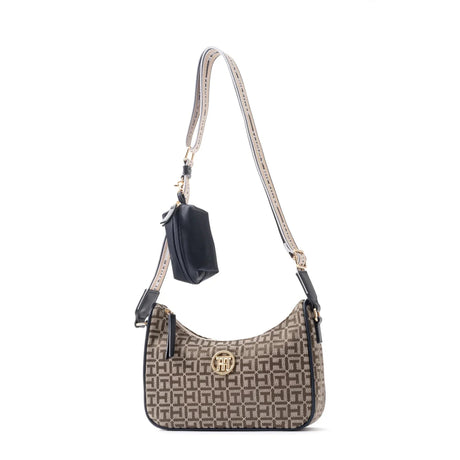 Tommy Hilfiger Riley All Over Monogram Baguette Bag - BEGBRN