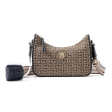 Tommy Hilfiger Riley All Over Monogram Baguette Bag - BEGBRN