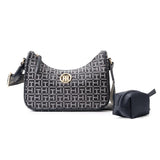 Tommy Hilfiger Riley All Over Monogram Baguette Bag - BLK